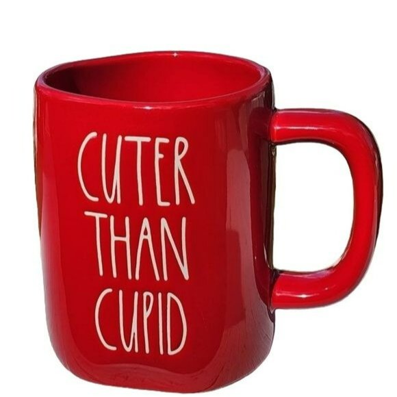 Rae Dunn Red Ceramic Coffee Mug 16oz Cuter Than Cupid - Picture 1 of 12